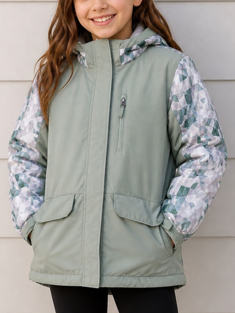 SwissGear Kids Youth Size Large 10-12 Geometric Pattern 3 in 1 Winter Jacket